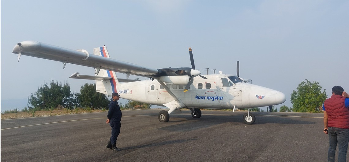 रेसुङ्गामा नेपाल वायुसेवा निगमको जहाजबाट परीक्षण उडान